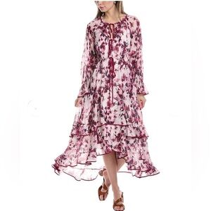 MARCHESA Pom Maxi Dress In Plum